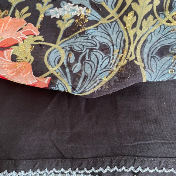 Anthropologie Meadow Rue Blue Pink Gold Top 0 - Picture 5 of 8